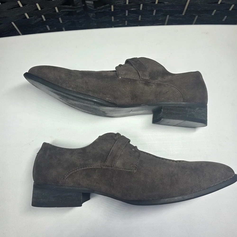 Amali Mens Brown Faux Suede Monk Strap Oxford Dress Shoes 2716-065‎ Size 10.5